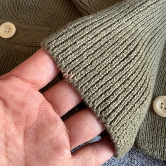 Alex Mill Jo Ribbed Cardigan Sweater In Olive V-neck Long Sleeve Size XS - Picture 15 of 15